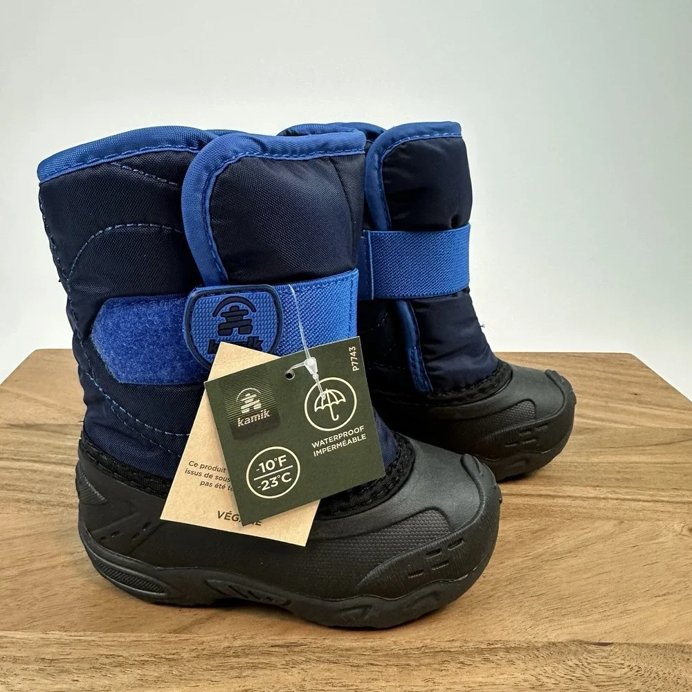 New Kids Kamik Snowbug 5 Insulated Faux Fur Lined Waterproof Snow Boots Size 6 C